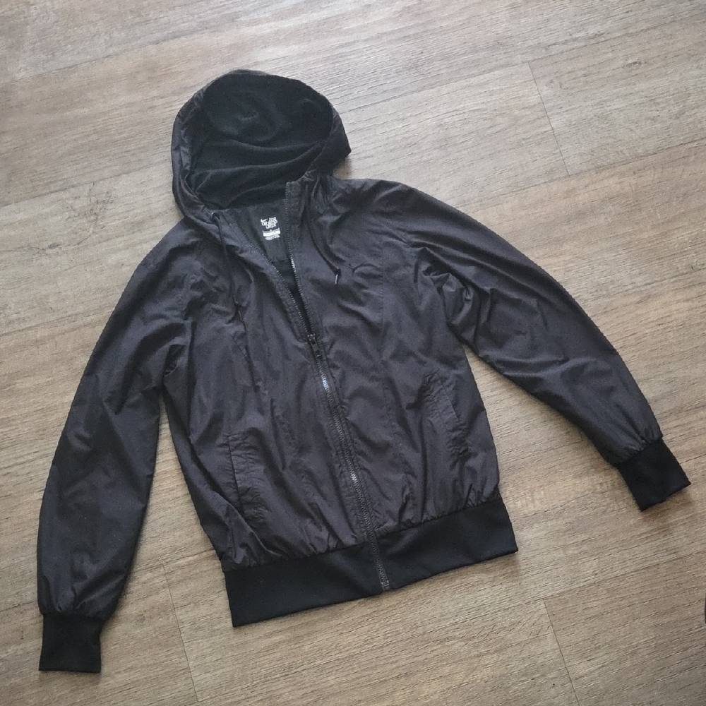 Nike Black Hooded Windbreaker Lightweight Athletic